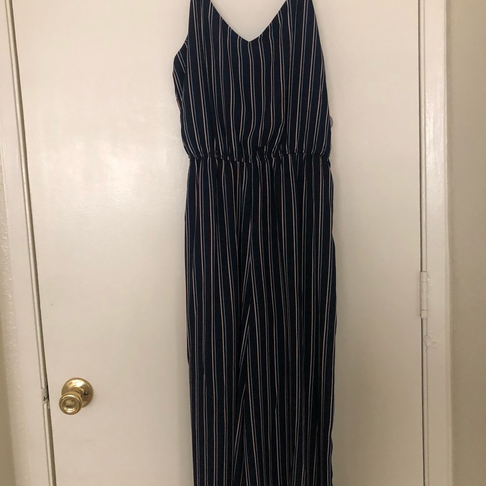 Blue Striped Jumpsuit